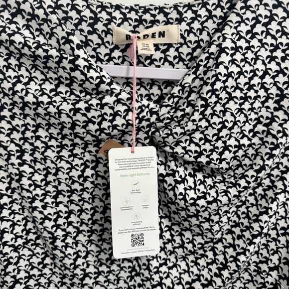 NWT Boden Empire Knot Midi Jersey Dress Stretch Black Lily Sprig Long Sleeve 4R - Picture 9 of 14